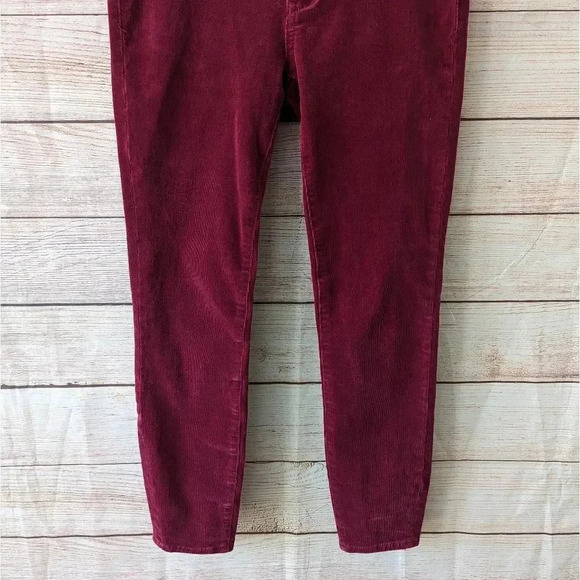 Pilcro & The Letterpress Size 27 High Rise Skinny Ankle Corduroy Pants Maroon - Picture 4 of 11